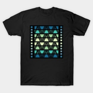 “Dimensional Wavelength” - V.3 Blue/Green - (Geometric Art) (Dimensions) - Doc Labs T-Shirt